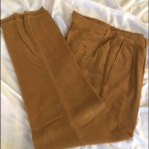 New not hemmed corduroy slacks.
